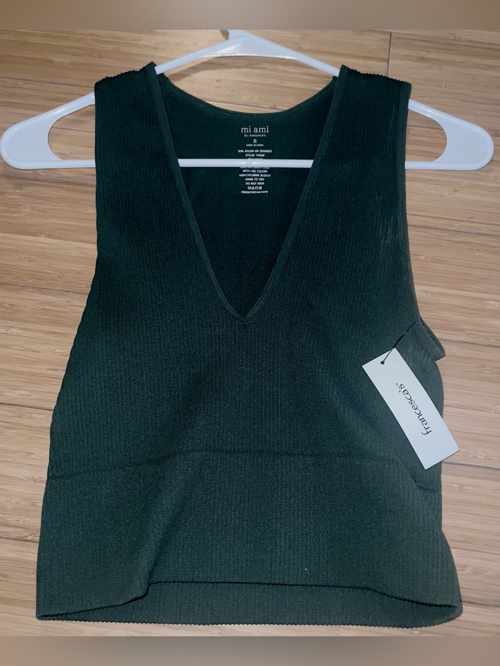 Milani green thick ribbed crop top size small new